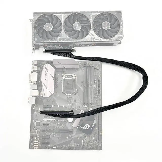 Alt view image 7 of 7 - ADT-K33U PCIe 5.0 x16 Graphics Card Extension Cable Dual Reverse 512Gbps Compatible with RTX50 RX90xx Series and New PCIe5.0 GPU (30cm,K33UR-RR)