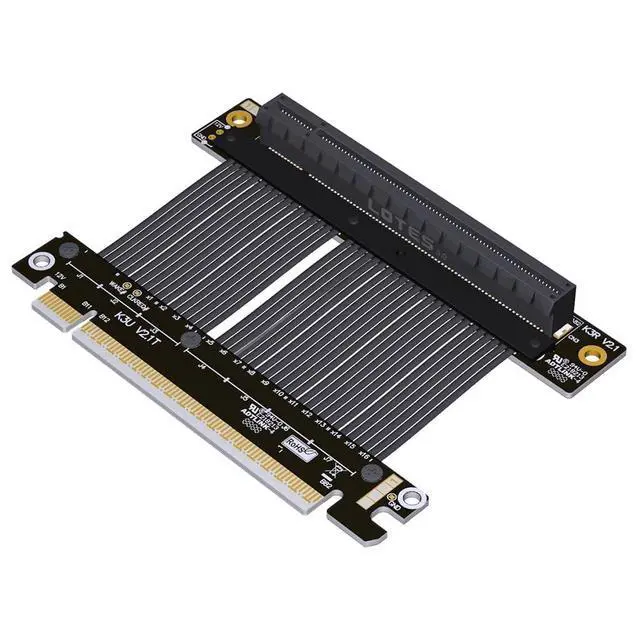 Main image of ADT-K33U PCIe 5.0 x16 Extension Cable 512Gbps High Speed GPU Riser for PC Cases Servers ITX Builds Computer RTX5090 (K33UR-BK, 10CM)