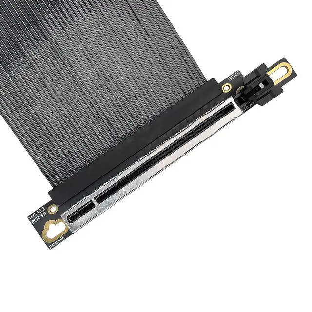 Alt view image 3 of 7 - PCIe 5.0 X16 64GB/s Extension Cable 90-Degree Right-Angle GPU Adapter Graphics Card GEN5 High Speed Cable 16AB5 for ATX Desktop Case (20CM)