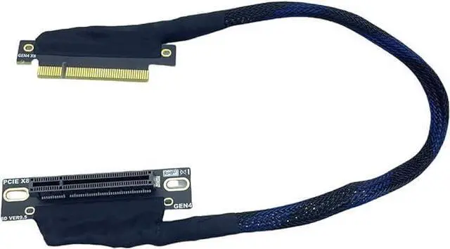 Main image of PCIE 4.0 X8 GPU Extension Cable 16GBS AI Server Adapter Silver-Plated GEN4-AD4 for Graphics Card Network Card (X8 to X8,Left Out Right in 40cm)