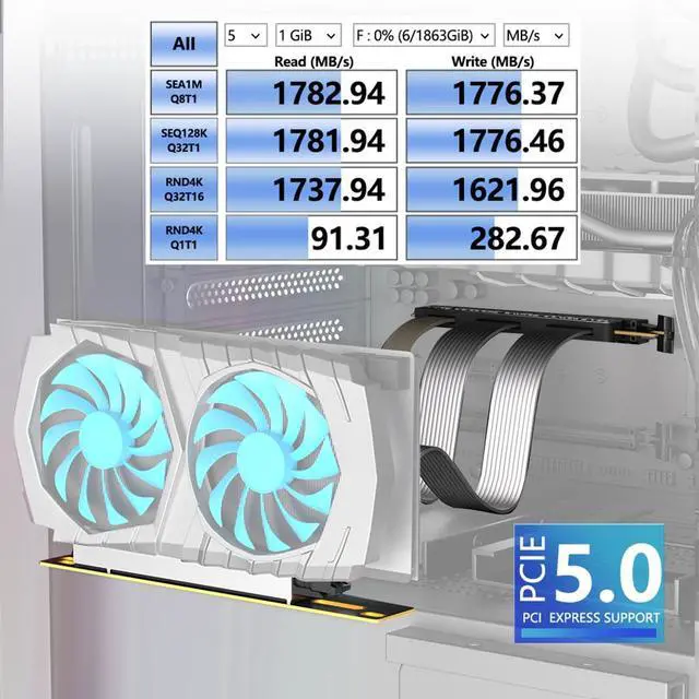 Alt view image 3 of 7 - PCI-E 16X 5.0 Flexible Extension Cable 64GB/S High-Speed Vertical Installation GPU Cable Compatible with ATX / 1U / 2U Case (90°-20CM)