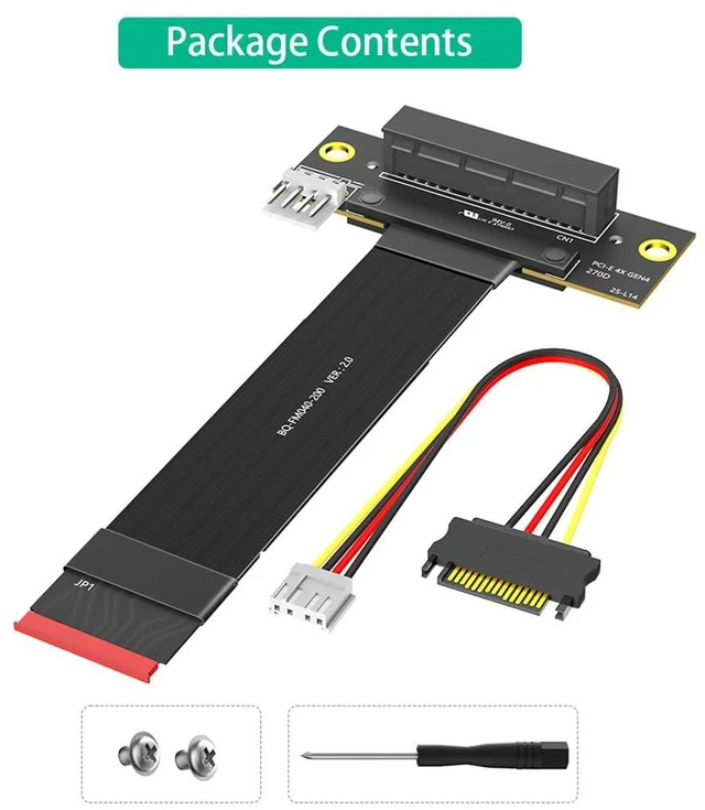 Alt view image 5 of 7 - PCI-E 4.0 4X to M.2 Key M Extension Cable 20cm Compatible with M2 MKey NVMe 4.0 2280 SSD (Key M 180°,PCIe 4X 270°)