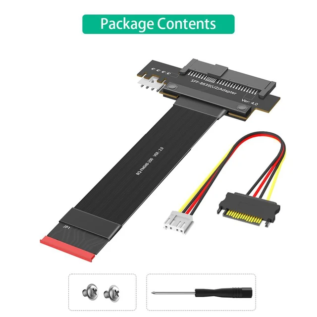 Alt view image 5 of 6 - M.2 Key M PCIe4.0 to U.2 SFF-8639 Extension Cable Compatible with M2 MKey NGFF 2280 SSD (20CM)