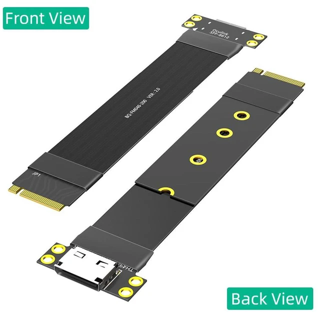 Alt view image 5 of 6 - M.2 Key M PCIe 4.0 to Oculink 4i SFF-8612 Extension Cable Compatible with NVMe 2280 SSD Graphics Card (20CM)