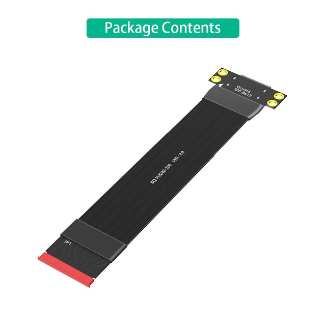 Alt view image 6 of 6 - M.2 Key M PCIe 4.0 to Oculink 4i SFF-8612 Extension Cable Compatible with NVMe 2280 SSD Graphics Card (20CM)