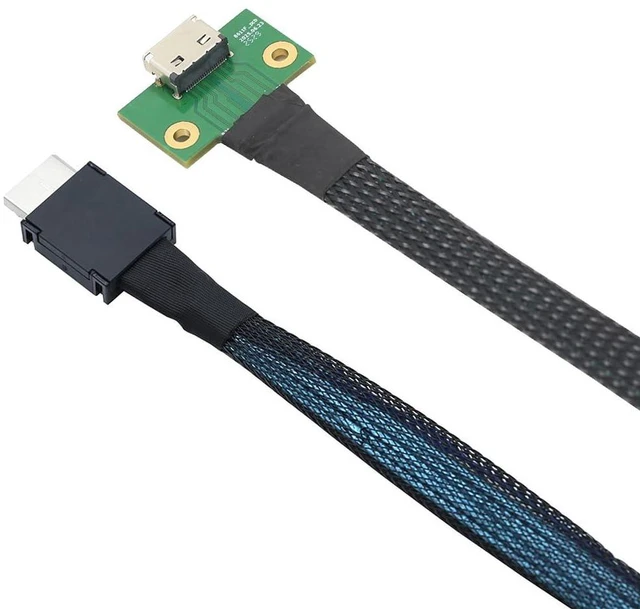 Alt view image 2 of 5 - PCIE Oculink SFF 8611 4I 42P to SFF-8612 4I Female Server Cable High-Speed Conversion (50cm)