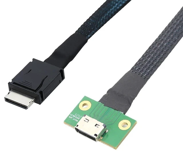 Alt view image 4 of 5 - PCIE Oculink SFF 8611 4I 42P to SFF-8612 4I Female Server Cable High-Speed Conversion (50cm)