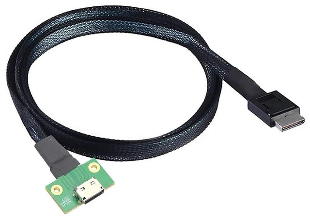 Alt view image 3 of 5 - PCIE Oculink SFF 8611 4I 42P to SFF-8612 4I Female Server Cable High-Speed Conversion (50cm)