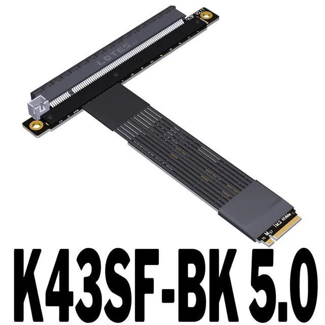 Alt view image 2 of 7 - ADT-K43SF M.2 NGFF to PCIe 5.0 x16 Extension Cable 128Gbps Compatible with NVMe STX Motherboard Graphics Card (K43SF-BK-5.0,15cm)