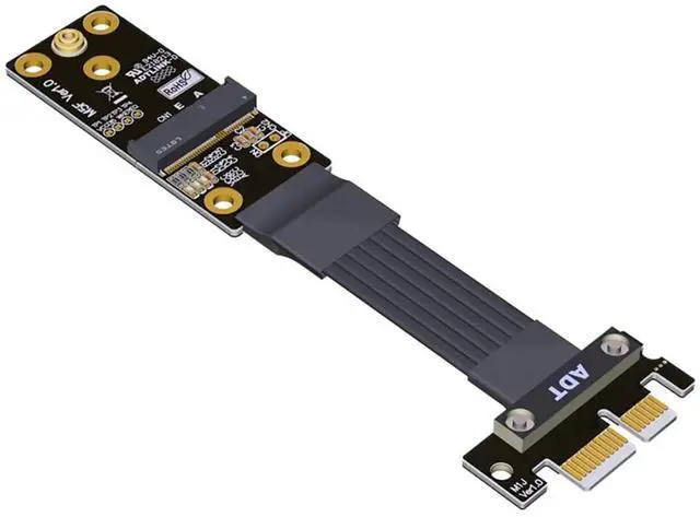 Main image of ADT-M15JF PCIe 4.0 x1 to M.2 Wi-Fi Riser Cable 16G/BPS for NGFF Key-E Wire-Less Card Motherboard M.2 Wi-Fi Slot Adapter (M15JF,15cm)