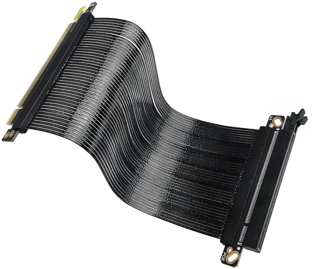 Alt view image 3 of 7 - PCIe 5.0 X16 64GB/s Extension Cable 180-degree Parallel GPU Adapter Graphics Card GEN5 High Speed Cable 16AB5 for Computer Server Host (20CM)