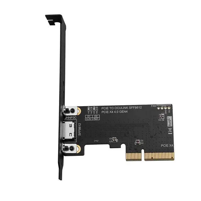 Alt view image 2 of 7 - PCIE4.0 X4 to SFF8612 Oculink Female Extension Adapter Support 8611 Data Cable Support Motherboard with X4 X8 X16 Slot