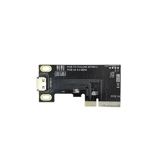 Alt view image 4 of 7 - PCIE4.0 X4 to SFF8612 Oculink Female Extension Adapter Support 8611 Data Cable Support Motherboard with X4 X8 X16 Slot