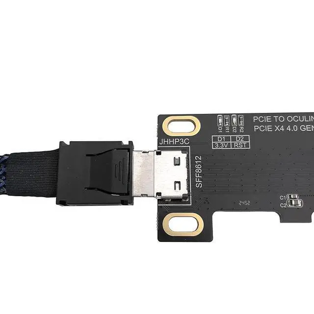 Alt view image 7 of 7 - PCIE4.0 X4 to SFF8612 Oculink Female Extension Adapter Support 8611 Data Cable Support Motherboard with X4 X8 X16 Slot