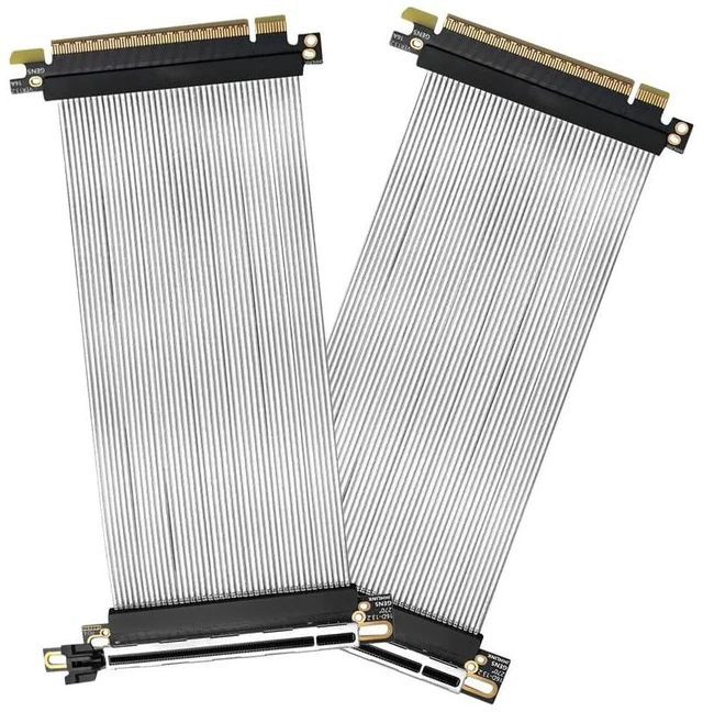 Alt view image 2 of 4 - PCIE 5.0 X16 Graphics Card Extension Cable GPU Adapter 64GBS High Speed Silver Plated Compatible with 217e Chassis 270 Degree 16AD5-HB (15CM)