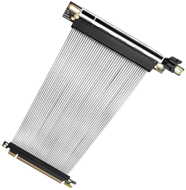 Alt view image 4 of 4 - PCIE 5.0 X16 Graphics Card Extension Cable GPU Adapter 64GBS High Speed Silver Plated Compatible with 217e Chassis 270 Degree 16AD5-HB (15CM)