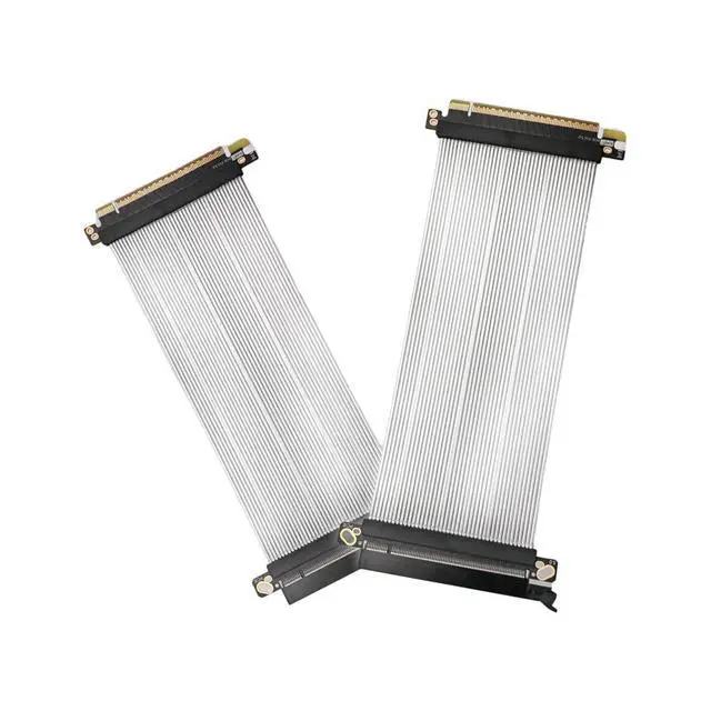Alt view image 3 of 4 - PCIE 5.0 X16 Graphics Card Extension Cable GPU Adapter 64GBS High Speed Silver Plated for ITX Chassis (180 Degree,25CM)
