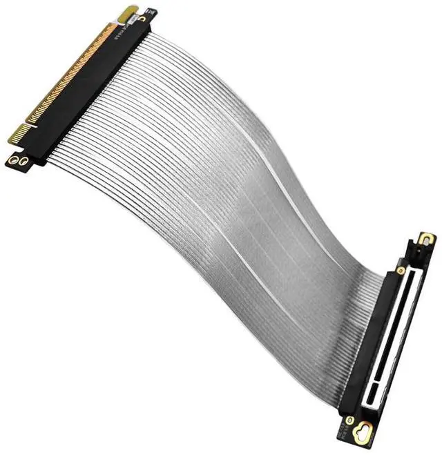 Alt view image 5 of 5 - PCIE 5.0 X16 Graphics Card Extension Cable GPU Adapter 64GBS High Speed Silver Plated for ITX Chassis (90 Degree,25CM)