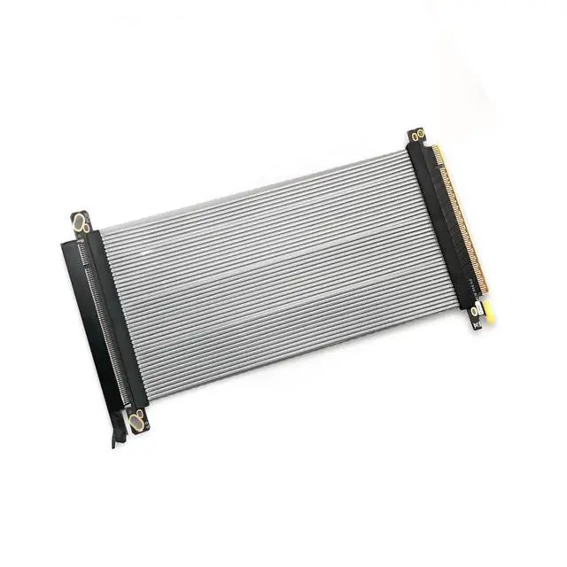 Alt view image 4 of 4 - PCIE 5.0 X16 Graphics Card Extension Cable GPU Adapter 64GBS High Speed Silver Plated for ITX Chassis (180 Degree,25CM)