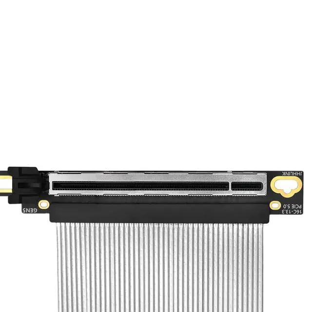 Alt view image 3 of 5 - PCIE 5.0 X16 Graphics Card Extension Cable GPU Adapter 64GBS High Speed Silver Plated for ITX Chassis (90 Degree,25CM)