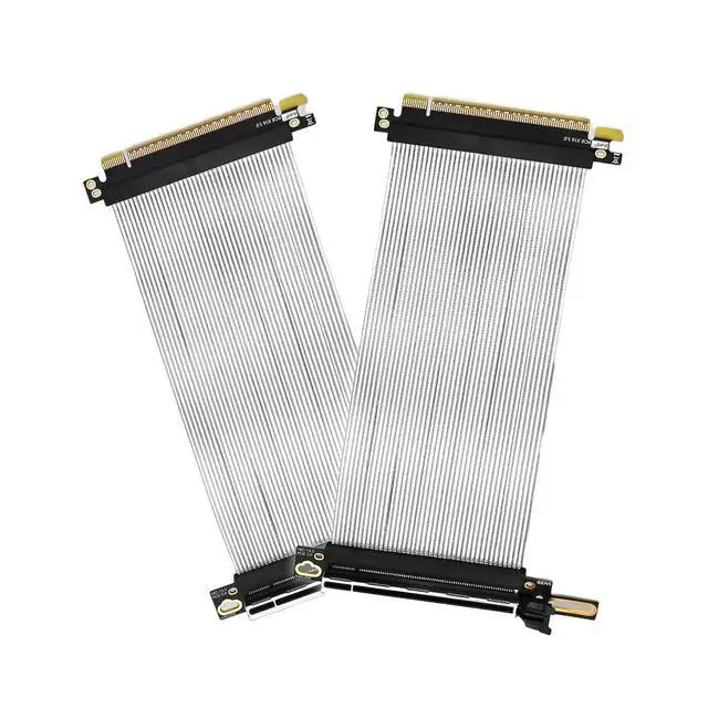 Alt view image 2 of 5 - PCIE 5.0 X16 Graphics Card Extension Cable GPU Adapter 64GBS High Speed Silver Plated for ITX Chassis (90 Degree,25CM)