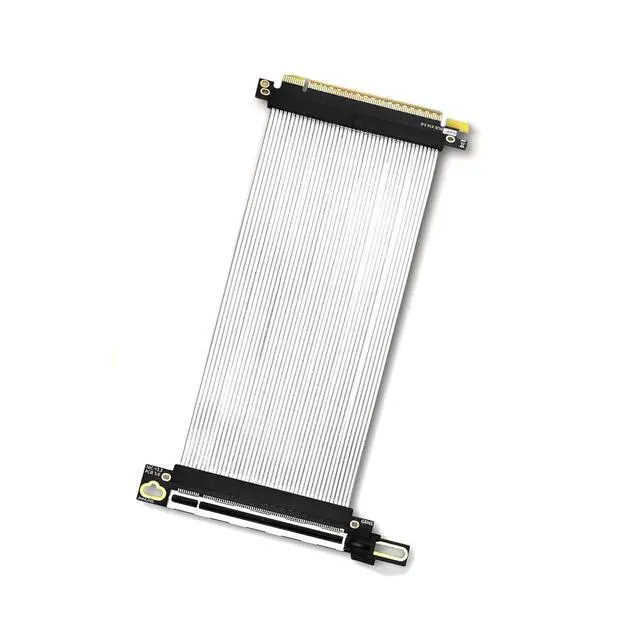 Main image of PCIE 5.0 X16 Graphics Card Extension Cable GPU Adapter 64GBS High Speed Silver Plated for ITX Chassis (90 Degree,25CM)