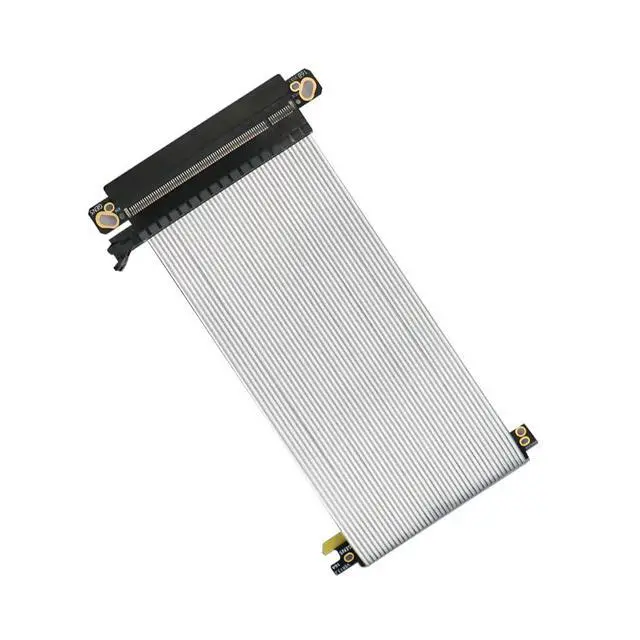 Alt view image 2 of 4 - PCIE 5.0 X16 Graphics Card Extension Cable Double Reverse GPU Adapter 64GBS High Speed Silver Plated for ITX Chassis 16AB5-RHB (19CM)
