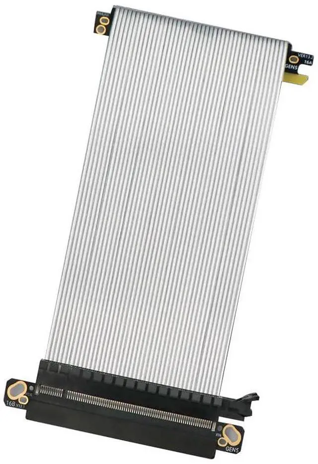 Main image of PCIE 5.0 X16 Graphics Card Extension Cable Double Reverse GPU Adapter 64GBS High Speed Silver Plated for ITX Chassis 16AB5-RHB (19CM)