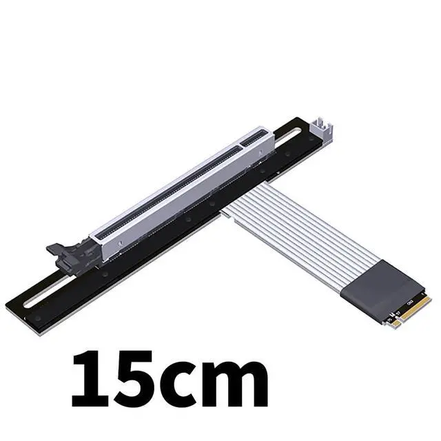 Alt view image 3 of 6 - ADT-K43D M.2 NGFF NVMe Key M to PCI-E x16 Extension Cable SATA Power Cable PCIe4.0 x4 High Speed for STX Motherboard Graphics Card GPU (K43DP,15CM)