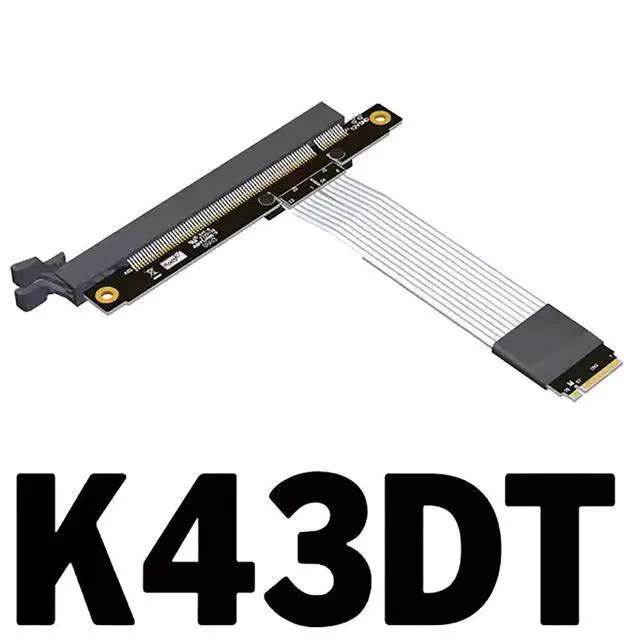 Alt view image 2 of 6 - ADT-K43D M.2 NGFF NVMe Key M to PCI-E x16 Extension Cable SATA Power Cable PCIe4.0 x4 High Speed for STX Motherboard Graphics Card GPU (K43DT,15CM)