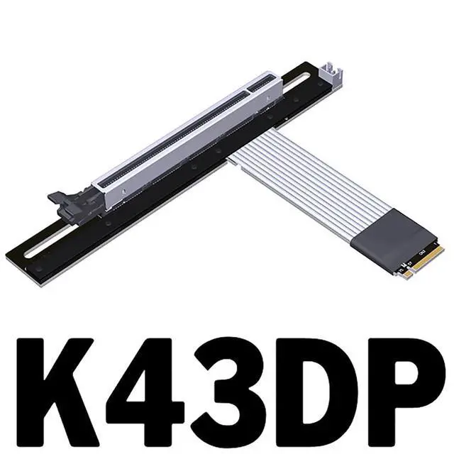 Alt view image 2 of 6 - ADT-K43D M.2 NGFF NVMe Key M to PCI-E x16 Extension Cable SATA Power Cable PCIe4.0 x4 High Speed for STX Motherboard Graphics Card GPU (K43DP,15CM)