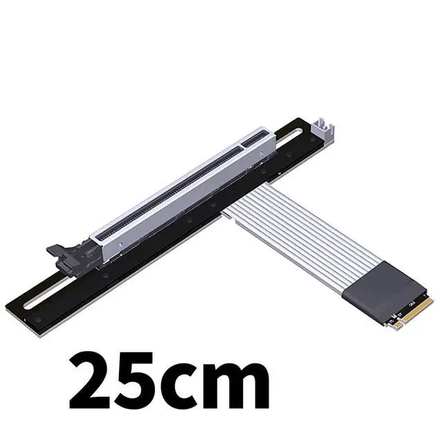 Alt view image 3 of 6 - ADT-K43D M.2 NGFF NVMe Key M to PCI-E x16 Extension Cable SATA Power Cable PCIe4.0 x4 High Speed for STX Motherboard Graphics Card GPU (K43DP,25CM)