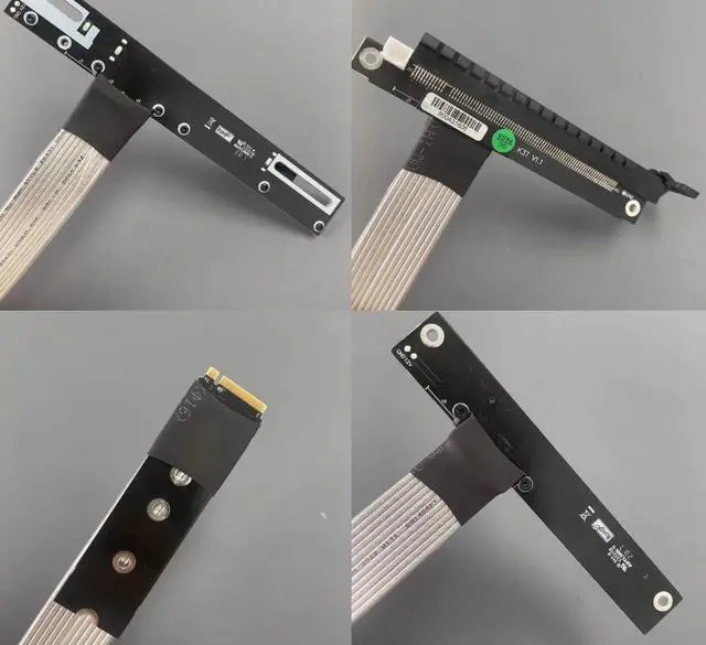 Alt view image 4 of 6 - ADT-K43D M.2 NGFF NVMe Key M to PCI-E x16 Extension Cable SATA Power Cable PCIe4.0 x4 High Speed for STX Motherboard Graphics Card GPU (K43DT,15CM)