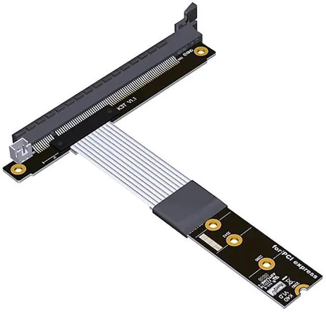 Main image of ADT-K43D M.2 NGFF NVMe Key M to PCI-E x16 Extension Cable SATA Power Cable PCIe4.0 x4 High Speed for STX Motherboard Graphics Card GPU (K43DT-TU,25CM)