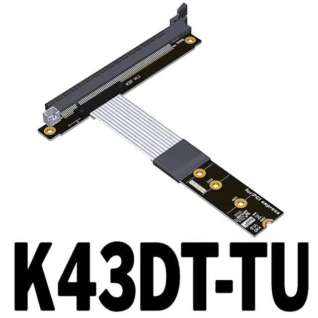 Alt view image 2 of 6 - ADT-K43D M.2 NGFF NVMe Key M to PCI-E x16 Extension Cable SATA Power Cable PCIe4.0 x4 High Speed for STX Motherboard Graphics Card GPU (K43DT-TU,25CM)