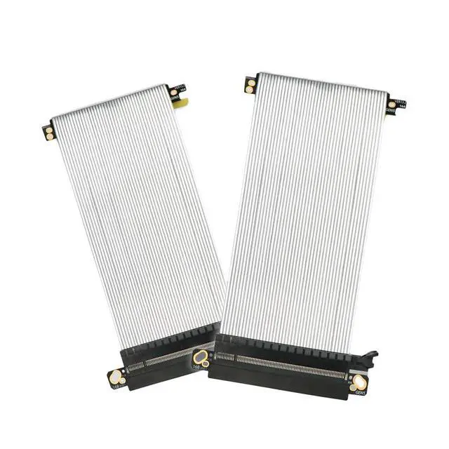 Alt view image 3 of 4 - PCIE 5.0 X16 Graphics Card Extension Cable Double Reverse GPU Adapter 64GBS High Speed Silver Plated for ITX Chassis 16AB5-RHB (19CM)