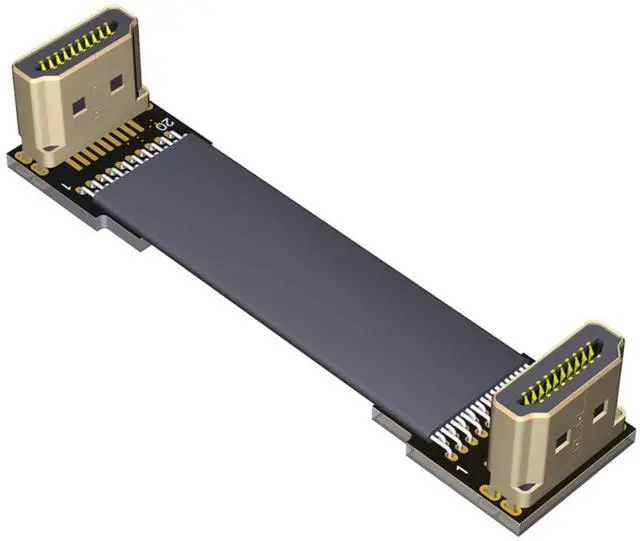 Main image of ADT Flat Slim Angled Standard HDMI-Compatible 2.0 Extension Cable Male/Female 20 pin FFC FPC Ribbon Elbow Cable 2K/144hz 4K/60Hz for HDTV AV Aerial Photography (A2-A3,25cm)