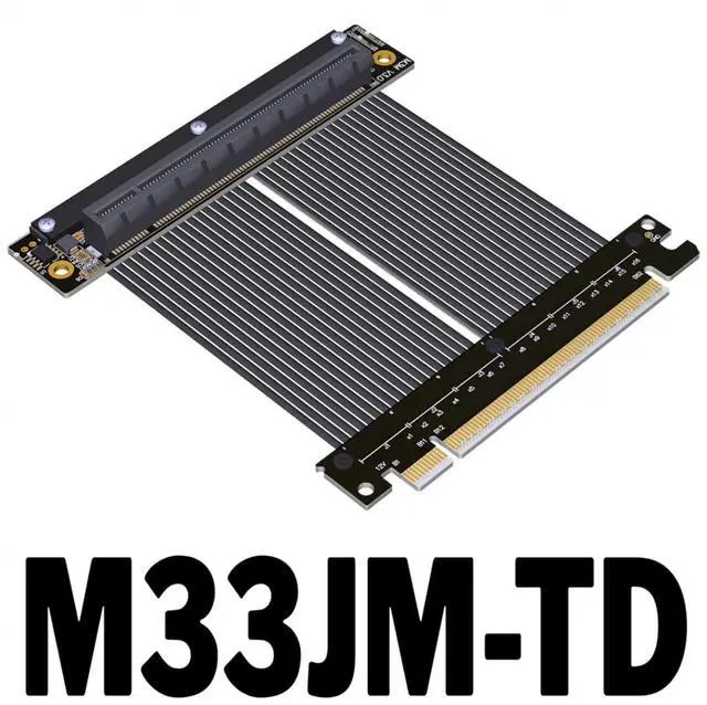 Alt view image 2 of 7 - ADT-M33 PCIe 4.0 x16 Extension Cable 15CM Dual Reverse Gen4 256G/bps Graphics Card Extender Compatible with ITX A4 Chassis (M33JM-TD)