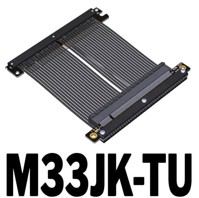 Alt view image 2 of 7 - ADT-M33 PCIe 4.0 x16 Extension Cable 15CM Dual Reverse Gen4 256G/bps Graphics Card Extender Compatible with ITX A4 Chassis (M33JK-TU)