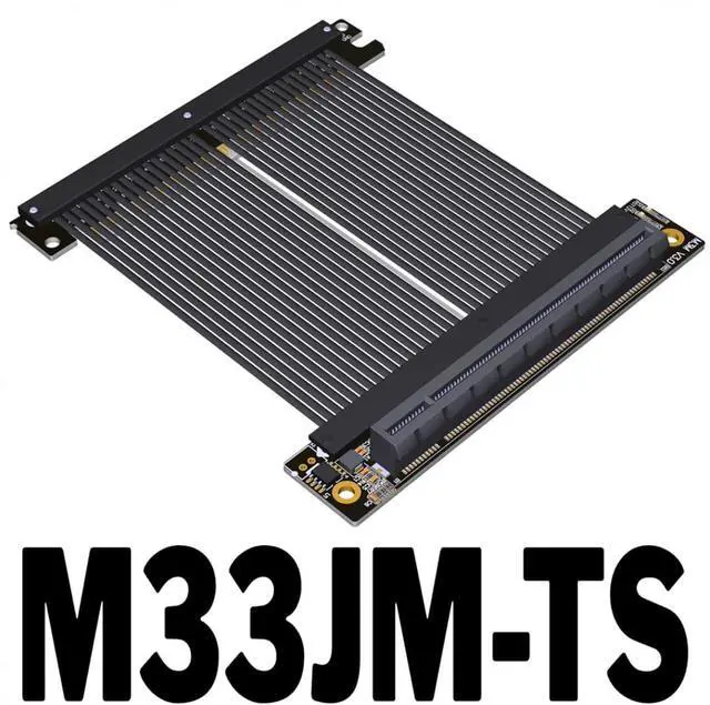 Alt view image 2 of 7 - ADT-M33 PCIe 4.0 x16 Extension Cable 15CM Dual Reverse Gen4 256G/bps Graphics Card Extender Compatible with ITX A4 Chassis (M33JM-TS)