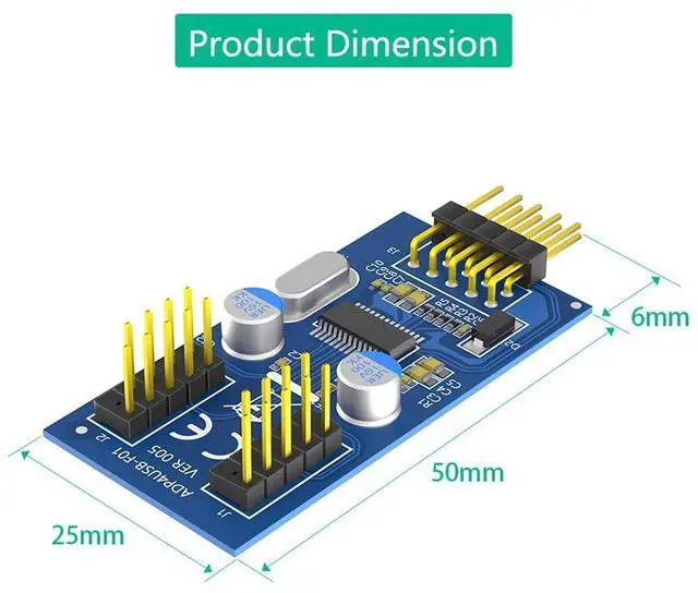 Alt view image 4 of 7 - 1 to 2 USB 2.0 9Pin Header Splitter Male to Female Extension Board with 30cm Cable Prevent Short Circuit Socket for Motherboard (USB 2.0 9Pin 1 to 2)