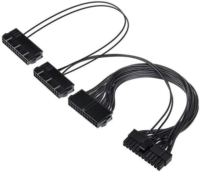 Main image of ATX 24 Pin Male 1 to 3 Ports Female PSU Splitter Cable 30cm for Miner Motherboard Three PSU Gaming (1Piece)