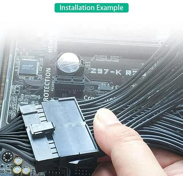Alt view image 5 of 7 - ATX 24 Pin Male 1 to 3 Ports Female PSU Splitter Cable 30cm for Miner Motherboard Three PSU Gaming (1Piece)