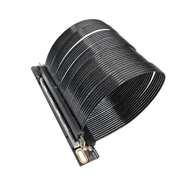 Alt view image 7 of 7 - PCIe 5.0 X16 64GB/s Extension Cable 270-degree Reverse Right- Angle GPU Adapter Graphics Card GEN5 High Speed Cable 16AB5 Compatible with 217e / NZ XT H1 Case (32CM)