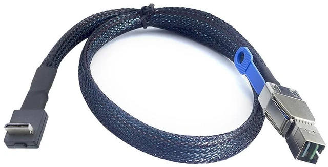 Main image of PCIE OCuLink SFF-8611 4i 90° to SFF-HD 8644 4I Server in-Server Connection Cable Super Speed Data Transfer Extension Cable (50cm)