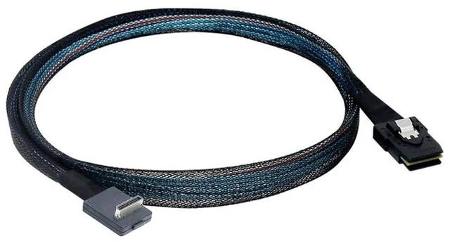 Alt view image 3 of 6 - Oculink PCIE SFF 8611 4I 90 Degree to MINI SAS SFF-8087 Cable Computer Connection Data Active Cable (50cm)