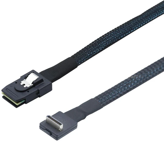 Alt view image 5 of 6 - Oculink PCIE SFF 8611 4I 90 Degree to MINI SAS SFF-8087 Cable Computer Connection Data Active Cable (50cm)