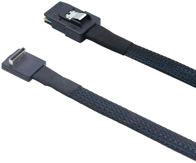 Alt view image 6 of 6 - Oculink PCIE SFF 8611 4I 90 Degree to MINI SAS SFF-8087 Cable Computer Connection Data Active Cable (50cm)