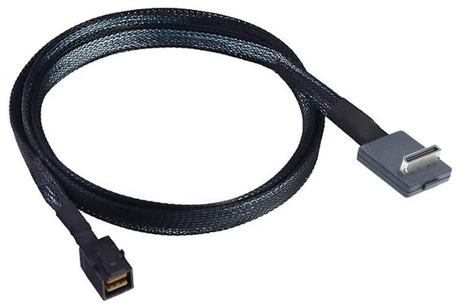 Alt view image 2 of 6 - Oculink PCIE SFF 8611 4I 32P 90 Degree to SFF-8643 Cable in-Computer Connection Data Active Cable for SSD (50cm)