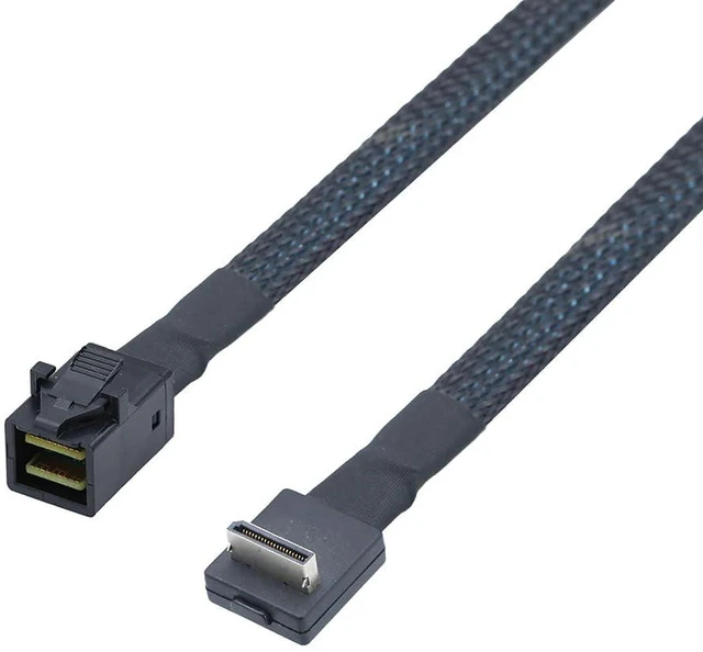 Alt view image 5 of 6 - Oculink PCIE SFF 8611 4I 32P 90 Degree to SFF-8643 Cable in-Computer Connection Data Active Cable for SSD (50cm)